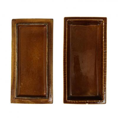  Rosenthal Netter Rosenthal Netter Box Ceramic Yellow Black White Brown Geometric Signed