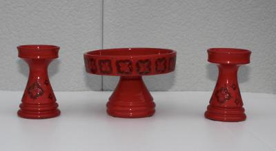  Rosenthal Netter Rosenthal Netter Italian Pottery Candle Holders And Decorative Bowl Set