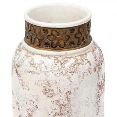  Rosenthal Netter Rosenthal Netter Vase Ceramic White and Gold Signed