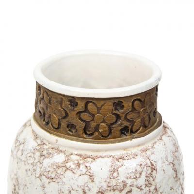  Rosenthal Netter Rosenthal Netter Vase Ceramic White and Gold Signed