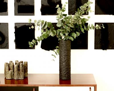  Rosenthal ROSENTHAL TEXTURED VASE PORCELAINE NOIRE BY MARTIN FREYER