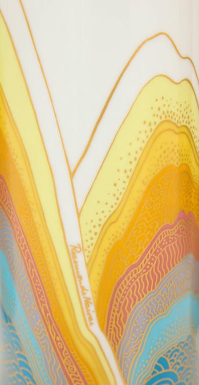  Rosenthal Rosamonde Nairac Rosenthal Vases Porcelain Abstract Yellow White Signed