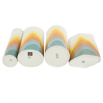  Rosenthal Rosamonde Nairac Rosenthal Vases Porcelain Abstract Yellow White Signed