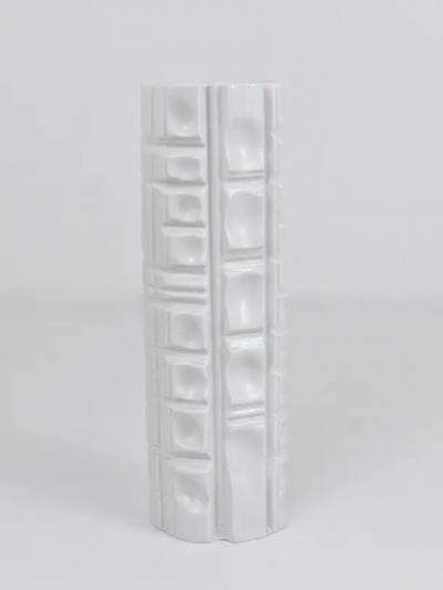  Rosenthal Rosenthal Germany Op Art Huge White Relief Porcelain Vase 1960s