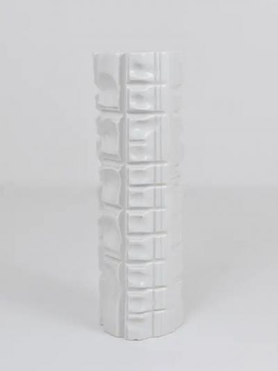  Rosenthal Rosenthal Germany Op Art Huge White Relief Porcelain Vase 1960s