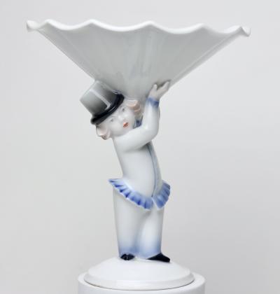  Rosenthal Rosenthal Porcelain Deco Figure Holding a Compote by Gustav Oppel 1923 Germany