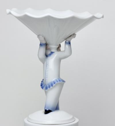  Rosenthal Rosenthal Porcelain Deco Figure Holding a Compote by Gustav Oppel 1923 Germany