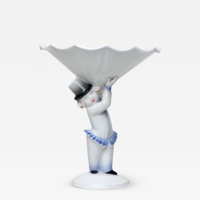  Rosenthal Rosenthal Porcelain Deco Figure Holding a Compote by Gustav Oppel 1923 Germany