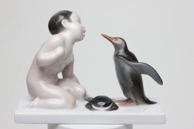  Rosenthal Rosenthal Porcelain Figure of Boy and a Penguin by F Liebermann 1910 Germany