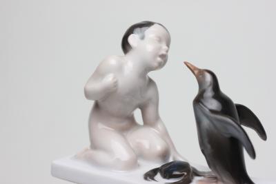  Rosenthal Rosenthal Porcelain Figure of Boy and a Penguin by F Liebermann 1910 Germany