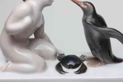  Rosenthal Rosenthal Porcelain Figure of Boy and a Penguin by F Liebermann 1910 Germany