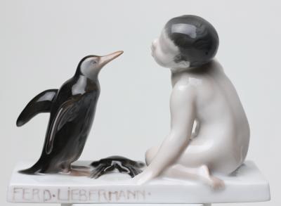 Rosenthal Rosenthal Porcelain Figure of Boy and a Penguin by F Liebermann 1910 Germany