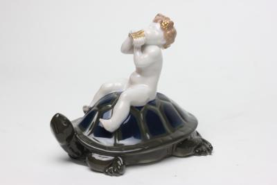  Rosenthal Rosenthal Porcelain Figure of Putti Sitting on Turtle 1920 Germany