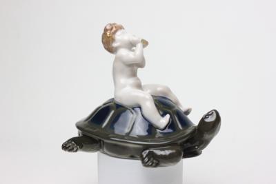  Rosenthal Rosenthal Porcelain Figure of Putti Sitting on Turtle 1920 Germany