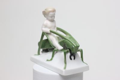  Rosenthal Rosenthal Porcelain Figure of a Ground Fairy Riding a Grasshopper 1920 Germany