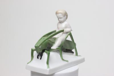  Rosenthal Rosenthal Porcelain Figure of a Ground Fairy Riding a Grasshopper 1920 Germany