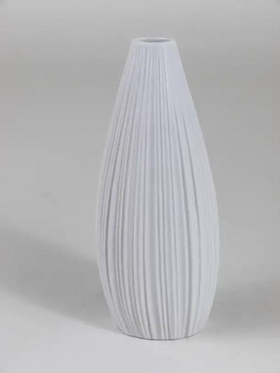  Rosenthal Rosenthal White Relief Striped Porcelain Vase by Martin Freyer Germany 1960s