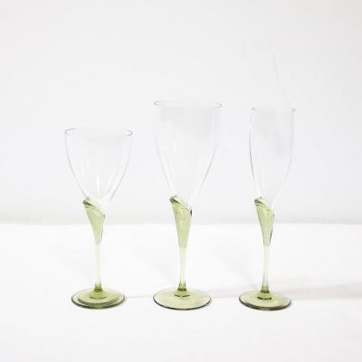  Rosenthal Set of 36 Papyrus Pattern Rosenthal Water Wine and Champagne Crystal Stemware