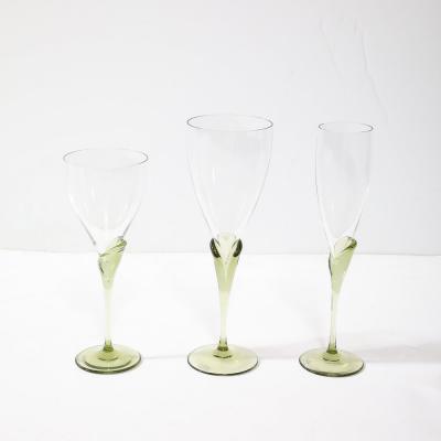  Rosenthal Set of 36 Papyrus Pattern Rosenthal Water Wine and Champagne Crystal Stemware