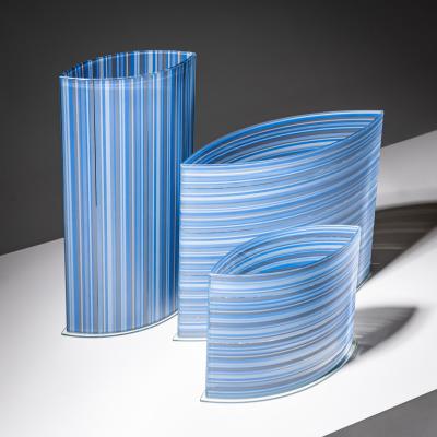  Rosenthal Set of Three Blue Vases by Rosenthal 20th Century
