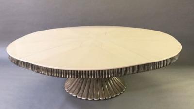  Rossi Evolution Table Art Deco White Lacewood Top