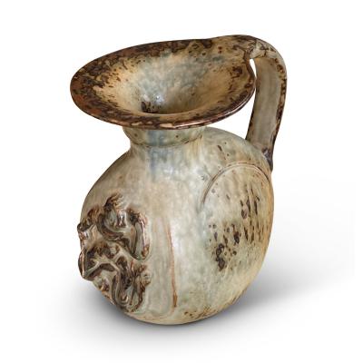  Royal Copenhagen Duo of Medievalist Vases in Sung Glaze by Bode Willumsen