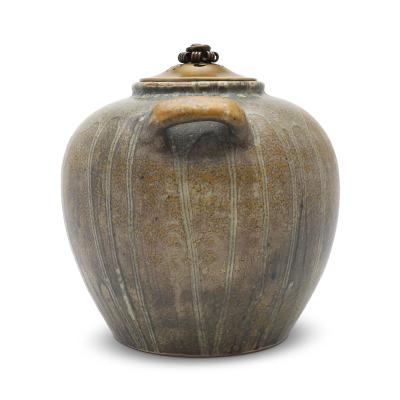  Royal Copenhagen Exceptional Large Vase with Bronze Lid by Patrick Nordstrom