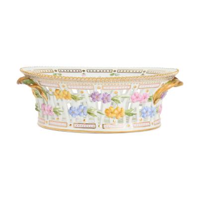  Royal Copenhagen Pair of Royal Copenhagen Flora Danica Porcelain Fruit Baskets
