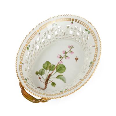  Royal Copenhagen Pair of Royal Copenhagen Flora Danica Porcelain Fruit Baskets