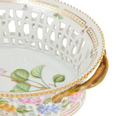  Royal Copenhagen Pair of Royal Copenhagen Flora Danica Porcelain Fruit Baskets
