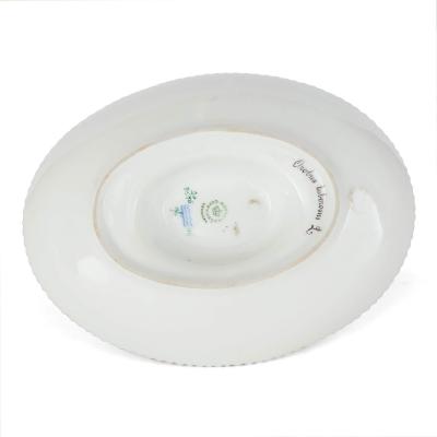  Royal Copenhagen Pair of Royal Copenhagen Flora Danica Porcelain Sauce Boats and Stands