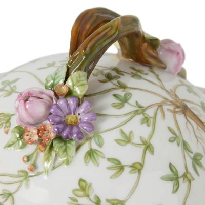  Royal Copenhagen Pair of Royal Copenhagen Flora Danica Porcelain Tureens with Stands