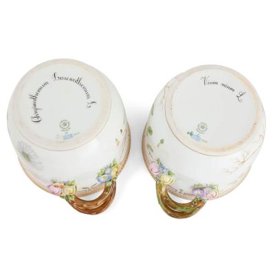  Royal Copenhagen Pair of Royal Copenhagen Flora Danica Porcelain Wine Coolers