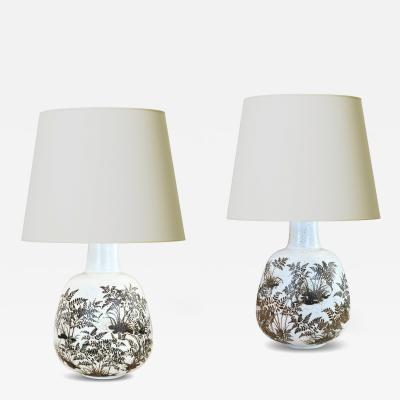 Royal Copenhagen Pair of Table lamps by Nils Thorsson for Royal Copenhagen
