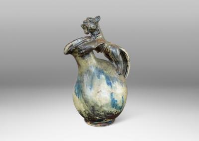  Royal Copenhagen Pitcher Vase With Lion Form by Bode Willumsen for Royal Copenhagen