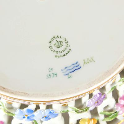  Royal Copenhagen Set of Four Royal Copenhagen Flora Danica Porcelain Baskets