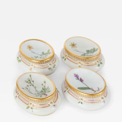  Royal Copenhagen Set of Four Salt Cellars Royal Copenhagen Flora Danica Porcelain