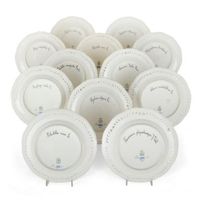  Royal Copenhagen Set of Twelve Royal Copenhagen Flora Danica Dessert Plates