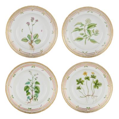  Royal Copenhagen Set of Twelve Royal Copenhagen Flora Danica Porcelain Side Plates