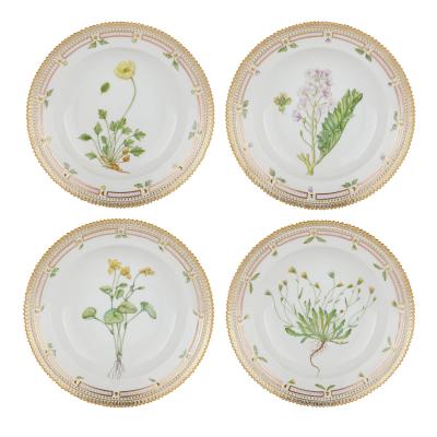  Royal Copenhagen Set of Twelve Royal Copenhagen Flora Danica Porcelain Side Plates