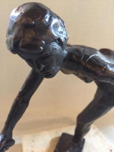 Royal Copenhagen Sterrit Gittings Kelsey Bronze Tennis Player on Marble Base Royal Copenhagen