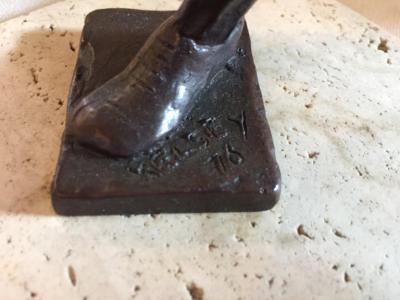  Royal Copenhagen Sterrit Gittings Kelsey Bronze Tennis Player on Marble Base Royal Copenhagen
