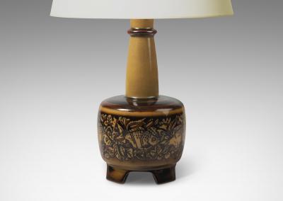  Royal Copenhagen Table Lamp with Goldfish Design by Nils Thorsson for Royal Copenhagen