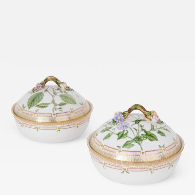  Royal Copenhagen Two Danish Flora Danica porcelain tureens by Royal Copenhagen
