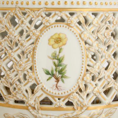  Royal Copenhagen Two Danish porcelain Flora Danica ice cream domes by Royal Copenhagen