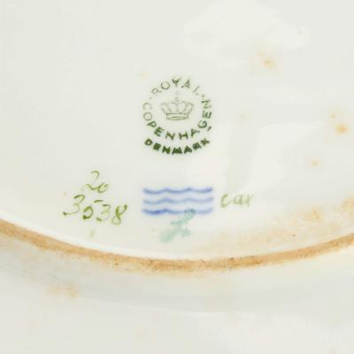  Royal Copenhagen Two Danish porcelain Flora Danica ice cream domes by Royal Copenhagen