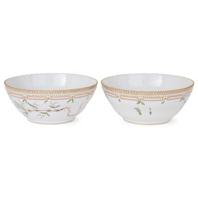  Royal Copenhagen Two Danish porcelain Flora Danica serving bowls by Royal Copenhagen
