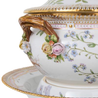  Royal Copenhagen Two Flora Danica Danish porcelain tureens with stands by Royal Copenhagen