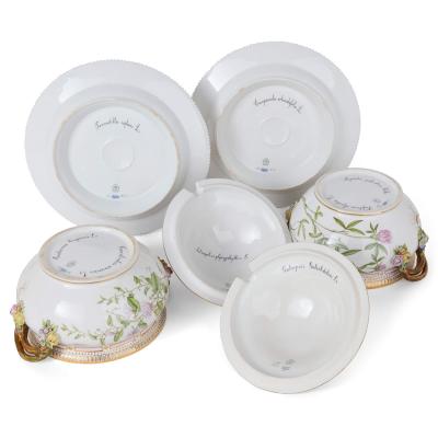  Royal Copenhagen Two Flora Danica Danish porcelain tureens with stands by Royal Copenhagen
