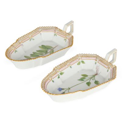  Royal Copenhagen Two Pickle Dishes Royal Copenhagen Flora Danica Porcelain